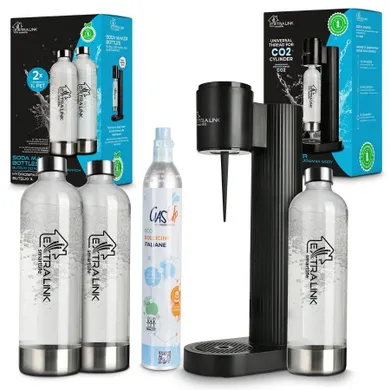 Extralink, Smart Life, Hydrospark, zestaw: saturator + 3xbutelka 1l + cylinder CO2 425g