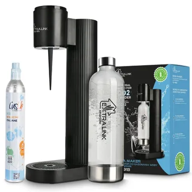 Extralink Smart Life, Hydrospark, zestaw: saturator + butelka 1l + cylinder CO2, 425g