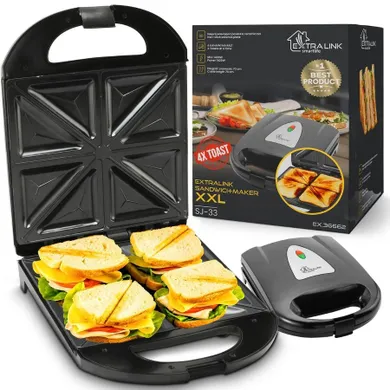 Extralink Smart Life Sandwich-Maker XXL SJ-33, Opiekacz do kanapek XXL, 1400W, Opiekacz na 4 tosty