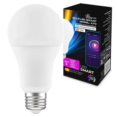 Extralink, Smartlife E27 A70, żarówka LED, 2700-6500k, WiFi 220-240V