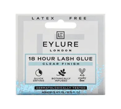 Eylure, 18 Hour Lash Glue, bezbarwny klej do rzęs bez lateksu, Clear Finish, 4.5 ml