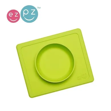 EZPZ, Mini Bowl, silikonowa miseczka z podkładką, 2w1, zielona