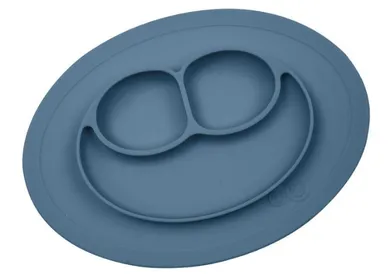 EZPZ, Mini Mat, silikonowy talerzyk z podkładką 2w1, ciemny niebieski