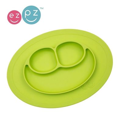 EZPZ, Mini Mat, silikonowy talerzyk z podkładką, 2w1, zielony