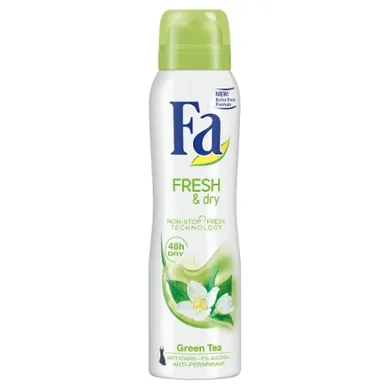 Fa, Fresh & Dry Antiperspirant, antyperspirant w sprayu, Green Tea Scent, 150 ml