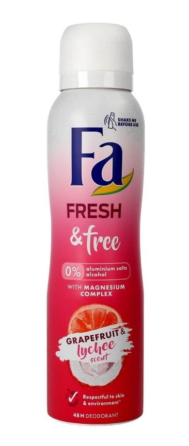 Fa, Fresh & Free 48H, dezodorant spray Grapefruit & Lychee, 150 ml
