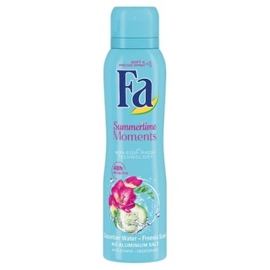 Fa, Summertime Moments deodorant, dezodorant w sprayu, Cucumber Water Fresia Scent, 150 ml
