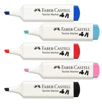 Faber-Castell, Baby-Shower, markery do tkanin, 5 szt.