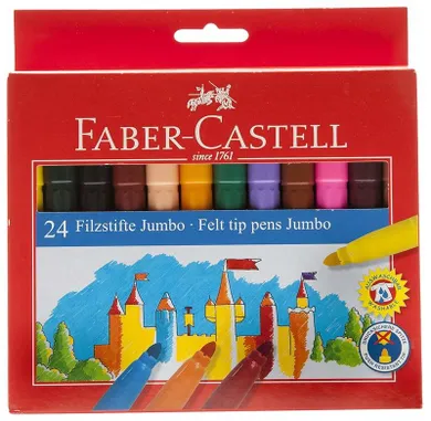 Faber-Castell, flamastry jumbo, 24 kolory, zamek