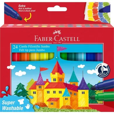 Faber-Castell, flamastry, Jumbo, zamek, 24 kolory