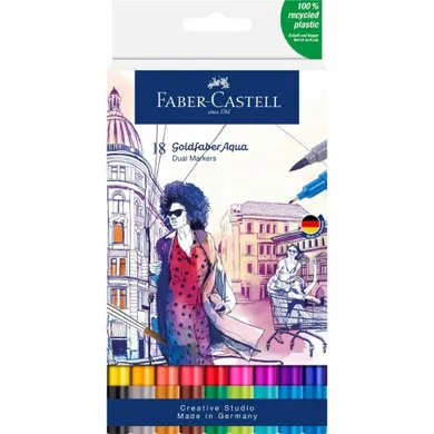 Faber-Castell, Goldfaber Aqua, pisak akwarelowy, 18 szt.