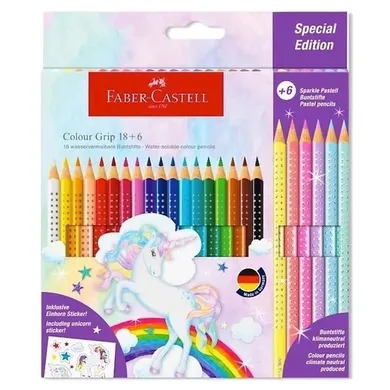 Faber-Castell, Grip 2001, kredki ołówkowe, Unicorn, 24 kolory