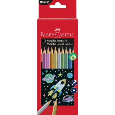 Faber-Castell, kredki ołówkowe, metaliczne, sześciokątne, 10 kolorów