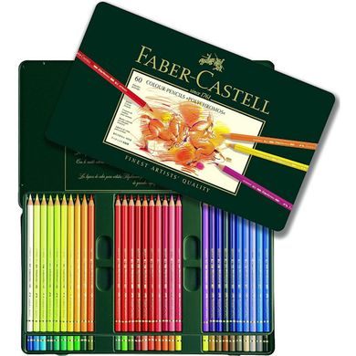 Faber-Castell, Polychromos, kredki, 60 szt. w metalowym pudełku