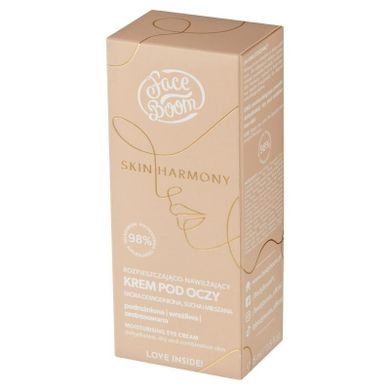 Face Boom, Skin Harmony, rozpieszczająco-nawilżający krem pod oczy, cera odwodniona, sucha i mieszana, 15 ml
