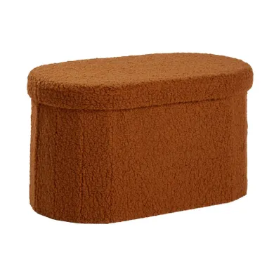 Factory, Moka, składana owalna ławka z tkaniny bouclé, 72-39 cm