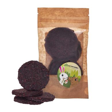 Factoryherbs, ciasteczka z marchwi, siemię lniane dla gryzoni, 100 g