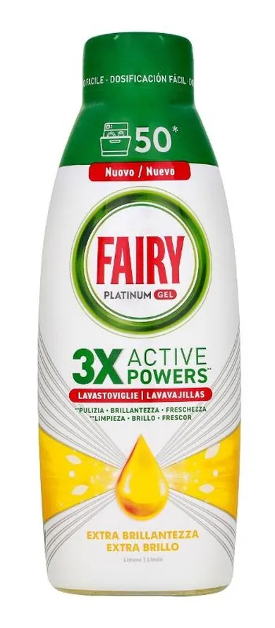 Fairy Platinum, żel do zmywarki, żółty, 900 ml