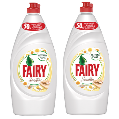 Fairy, Sensitive Chamomile & Vit E, płyn do mycia naczyń, 2-900 ml