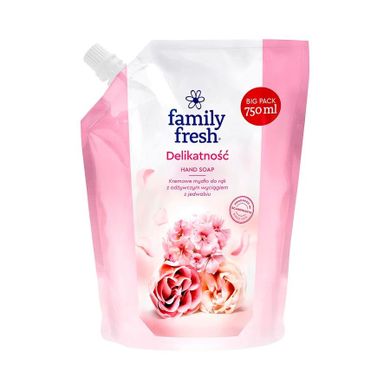 Family Fresh, Delikatność, kremowe mydło do rąk z odżywczym wyciągiem z jedwabiu, 750 ml