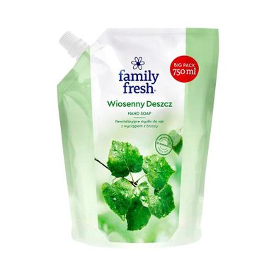 Family Fresh, wiosenny deszcz, rewitalizujące mydło do rąk z wyciągiem z brzozy, 750 ml