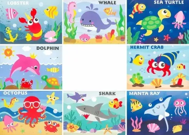 Fandy, Morze, mozaika piankowa, 8 szt.