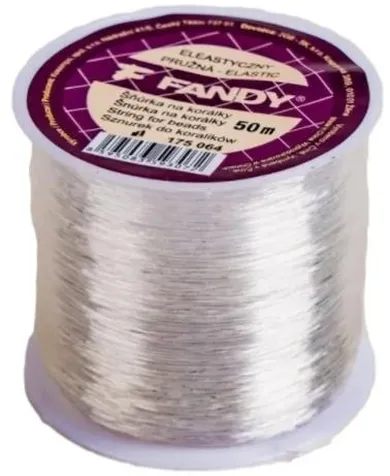 Fandy, sznurek elastyczny do koralików, 50m