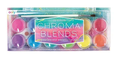 Farby akwarelowe, perłowe, 12 farb + pędzelek