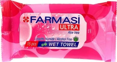 Farmasi, Ultra, chusteczki nawilżane, Pink, 15 szt.