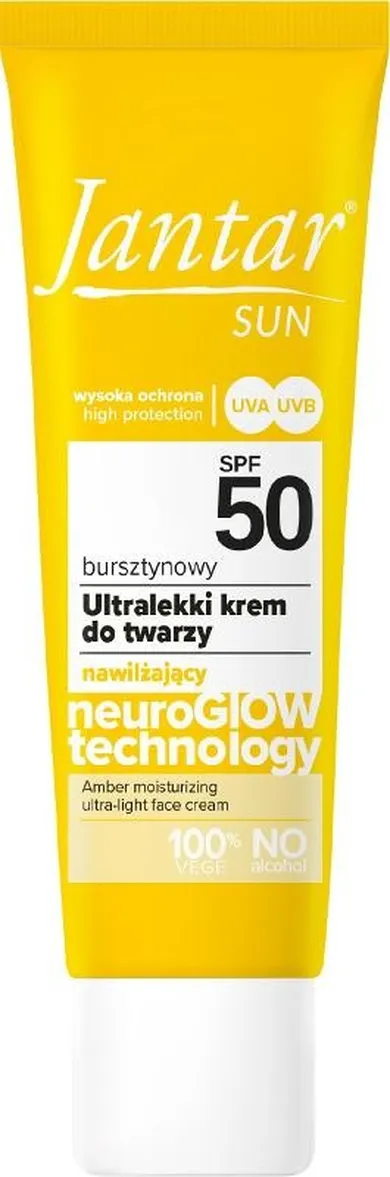 Farmona, Jantar, Sun, bursztynowy ultralekki krem nawilżający do twarzy SPF 50, 50 ml