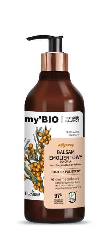 Farmona, my`Bio, odżywczy balsam emolientowy do ciała, rokitnik północny, 400 ml