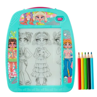 Fashionista, podświetlana tablica do rysowania, zestaw kreatywny