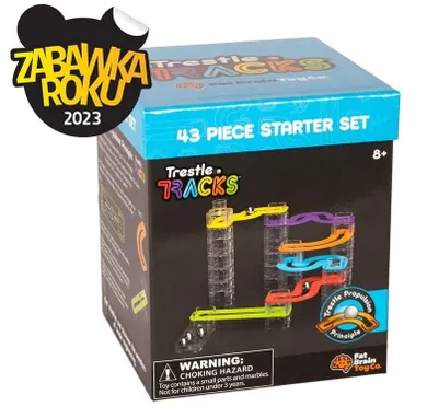 Fat Brain Toy Co, Trestle Tracks, kulodrom, zestaw startowy, 43 elementy