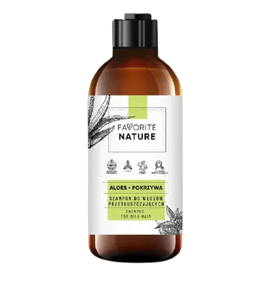 Favorite Nature, szampon do włosów przetłuszczających się, aloes i pokrzywa, 400 ml