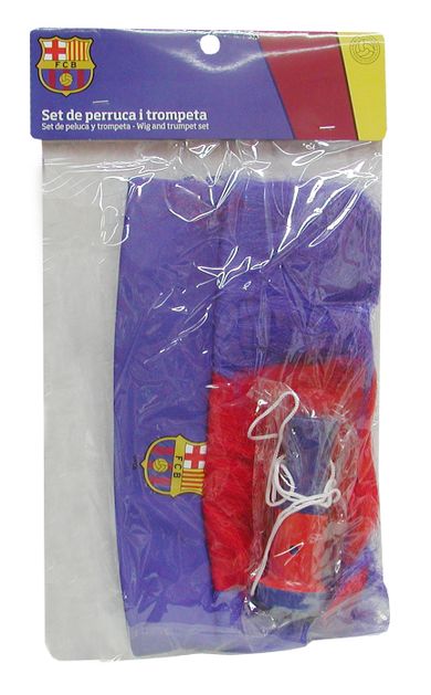 Fc Barcelona, Trąbka + peruka, zestaw kibica