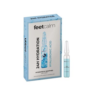 FeetCalm, ampułki nawilżające do stóp z kwasem hialuronowym, 7-2 ml
