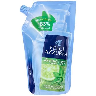 Felce Azurre, mydło w płynie, Refill Mint&Lime, antybakteryjne, 500 ml
