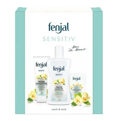 Fenjal, Sensitive, zestaw: krem do rąk, 75 ml + żel pod prysznic, 200 ml + mydło w kostce, 100g
