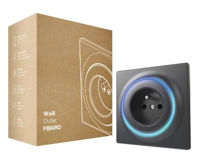 Fibaro, inteligentne gniazdko, typ E, antracytowe