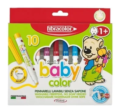 Fibracolor, Babycolor, mazaki zmywalne, 10 kolorów