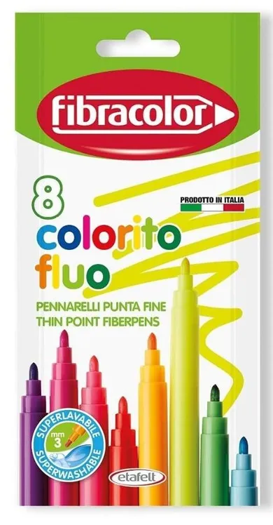 Fibracolor, Colorito Fluo, pisaki, 8 kolorów