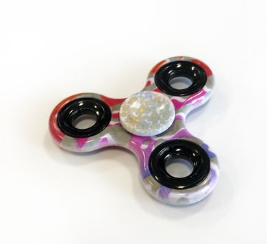 Fidget Spinner, różowo-czerwono-szary
