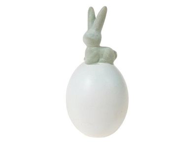Figurka ceramiczna, jajko z zającem