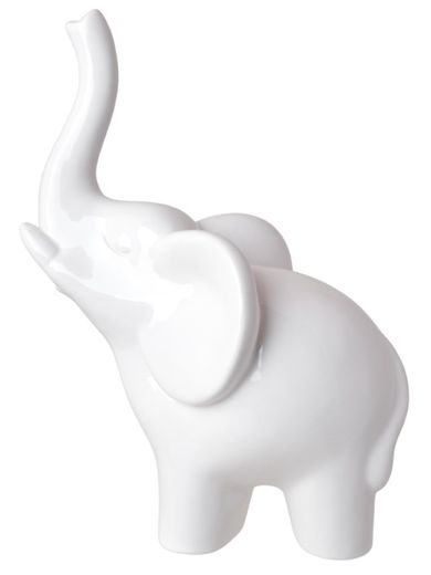 Figurka ceramiczna, słoń biały, duży, 11-18-25 cm