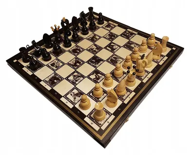 Filipek, szachy królewski, drewniane, 35 cm, gra logiczna