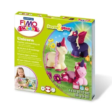 Fimo, Kids, Form&Play, masa plastyczna, jednorożce, 4-42g