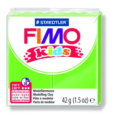 Fimo Kids, masa termoutwardzalna, limonkowa, 42 g