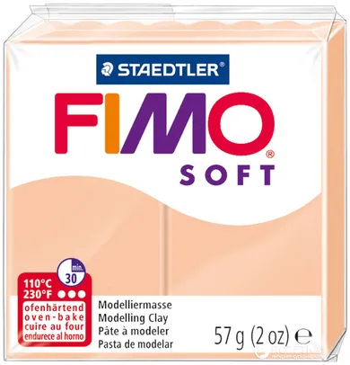 Fimo, masa termoutwardzalna, kostka soft, cielisty, 57g