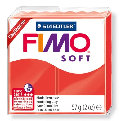 Fimo, masa termoutwardzalna, kostka soft, czerwony, 57g