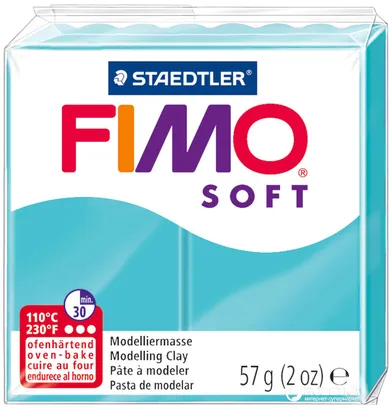 Fimo, masa termoutwardzalna, kostka soft, turkusowy, 57g